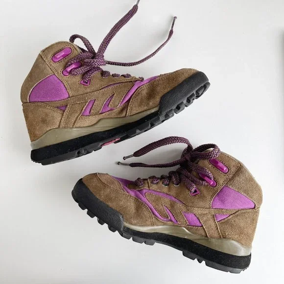Vintage Hi-Tec | Brown Purple Leather Hiking Sneaker / Ankle Boot | 6.5 - Picture 3 of 9